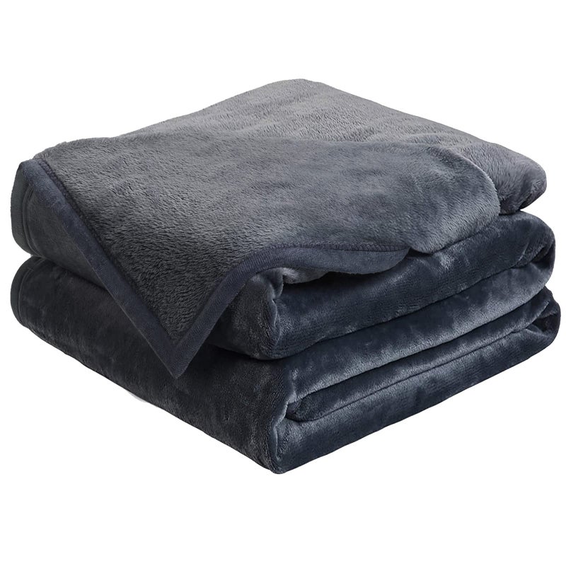 EASELAND Soft Twin Size Blanket All Season Warm Fuzzy Microplush Lightweight Thermal Fleece Blankets for Couch Bed Sofa,66x90 Inches,Dark Grey - Image 1